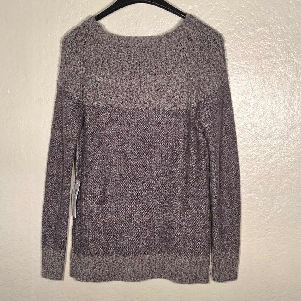 Fate Clarina Textured Knit Purple Sweater M Womens Cozy Lightweight Long Sleeve - Picture 4 of 15